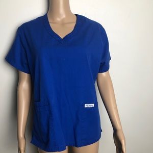 Blue Q2Cherry scrub top